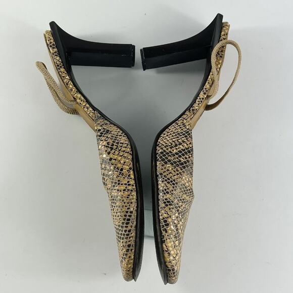 BCBG Vintage Y2K Snakeskin Print Leather Slingback Heels Shoes 8.5 - Picture 7 of 12